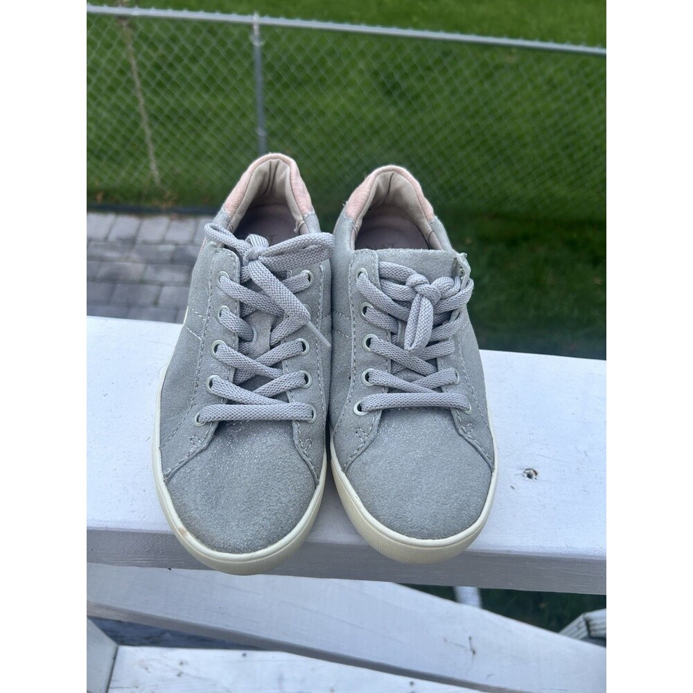Naturalizer Morrison Men’s 7M Gray Pink Lace Up Round Toe Leather Sneakers EU 37